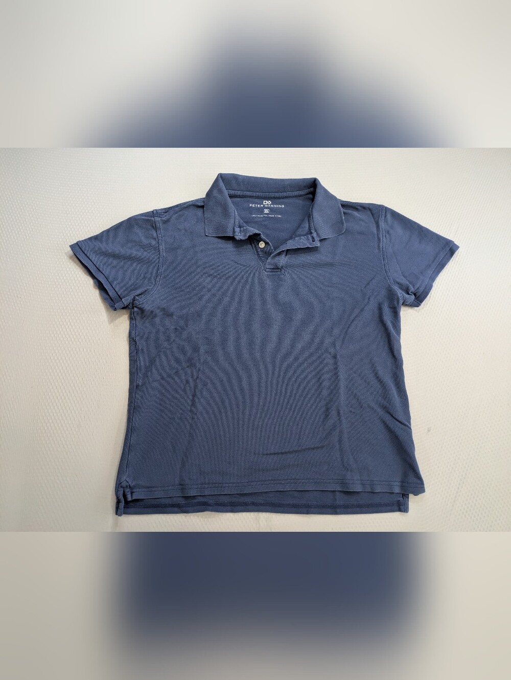 Peter Manning Polo Shirt Mens 2X Blue Short Sleeve Collared Pima Cotton